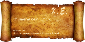 Krumenaker Erik névjegykártya